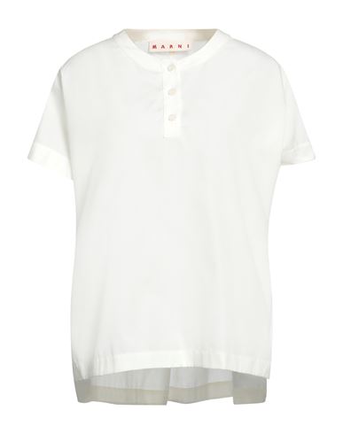 Marni Woman Blouse Ivory Size 8 Cotton In White