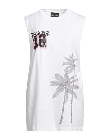 Disclaimer Woman Tank Top White Size S Cotton