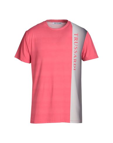 Trussardi Man T-shirt Coral Size S Polyamide, Elastane In Red