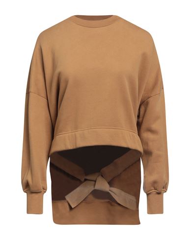 Dondup Woman Sweatshirt Camel Size Xl Cotton, Elastane In Beige