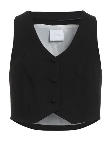 Merci .., Woman Tailored Vest Black Size L Polyester, Viscose, Elastane