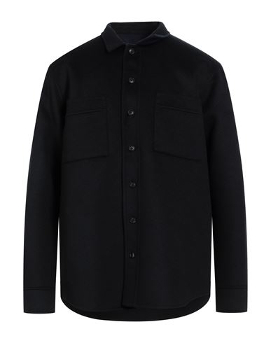 Maison Flaneur Maison Flâneur Man Shirt Black Size 40 Virgin Wool, Cashmere