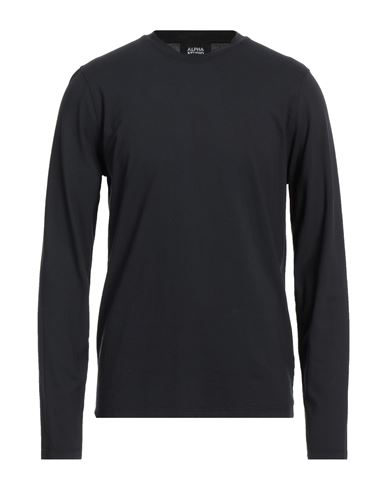 Alpha Studio Man T-shirt Midnight Blue Size 42 Cotton, Elastane