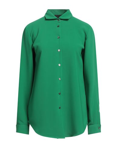 Black Label Woman Shirt Green Size 6 Polyester, Elastane