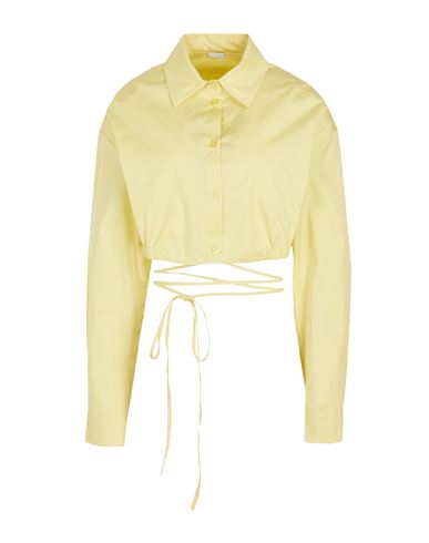 8 By Yoox Cotton Poplin Shirt Woman Shirt Yellow Size 12 Cotton, Elastane