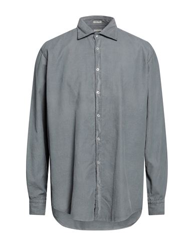 Massimo Alba Man Shirt Grey Size Xl Cotton In Blue