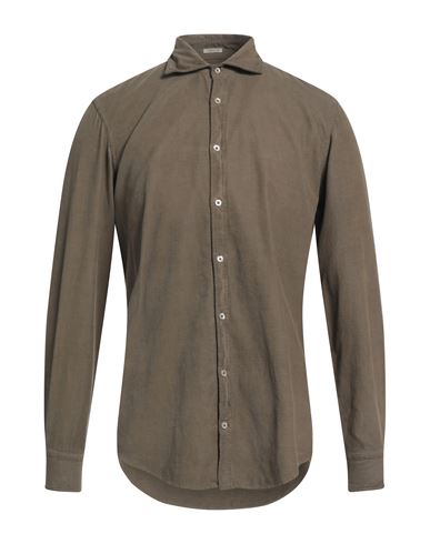 Shop Massimo Alba Man Shirt Military Green Size S Cotton