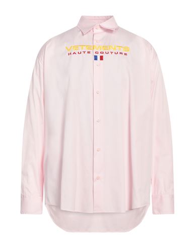 Vetements Man Shirt Pink Size M Cotton
