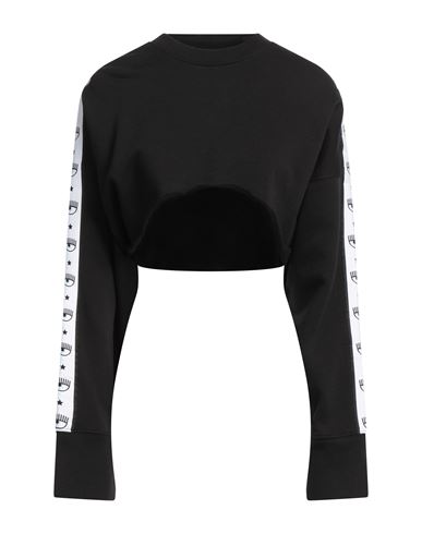 Chiara Ferragni Woman Sweatshirt Black Size M Cotton, Elastane