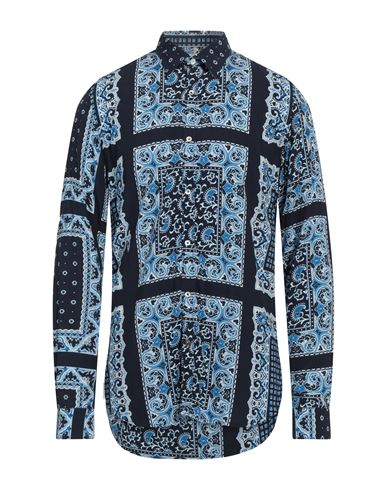 Alley Docks 963 Man Shirt Midnight Blue Size L Viscose