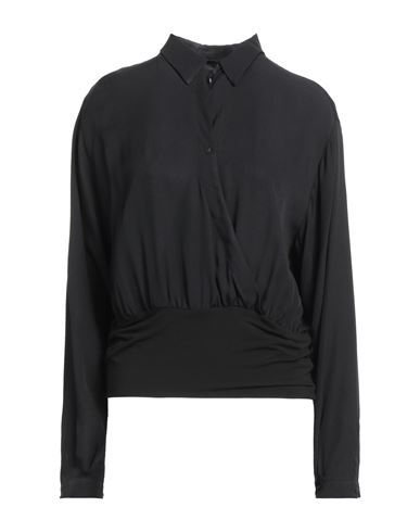 Niū Woman Shirt Black Size L Acetate, Silk, Modal, Elastane
