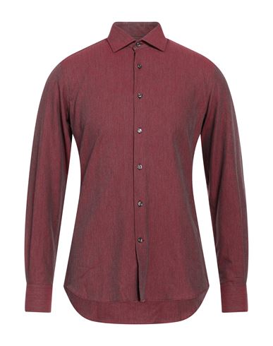 Ingram Man Shirt Burgundy Size 15 Cotton In Red