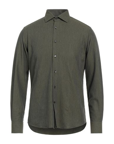 Ingram Man Shirt Military Green Size 15 Cotton