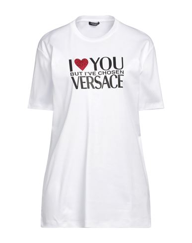 Versace Woman T-shirt White Size 12 Cotton