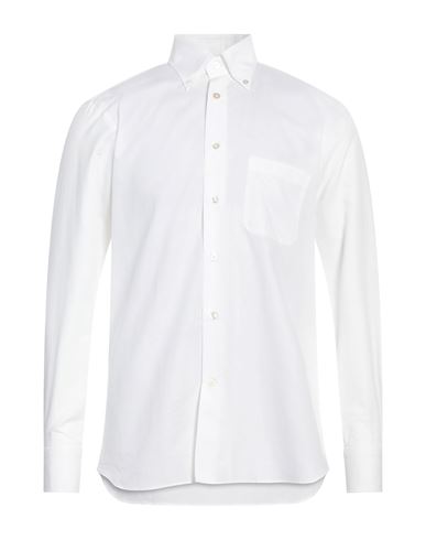 Borriello Napoli Man Shirt White Size 15 ¾ Cotton, Linen