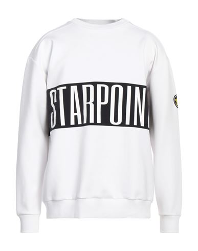 Star Point Man Sweatshirt White Size L Cotton, Polyester, Elastane, Polyamide