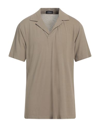 Drumohr Man Polo Shirt Khaki Size 50 Cotton In Beige