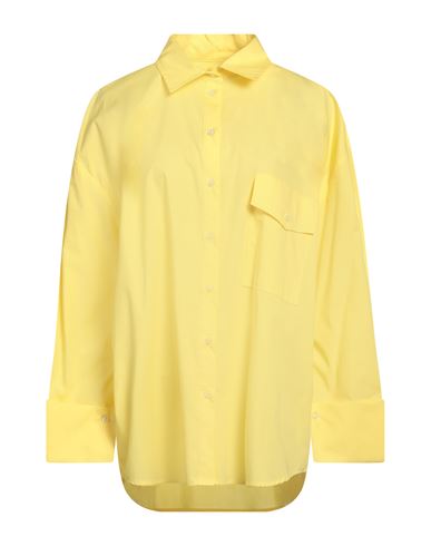 Manuel Ritz Woman Shirt Yellow Size S Cotton, Elastane