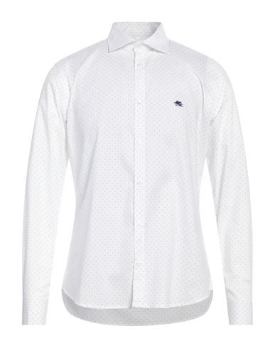 Etro Man Shirt White Size 15 ¾ Cotton, Elastane