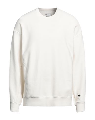 Champion Man Sweatshirt Ivory Size Xs Cotton, Polyester In White