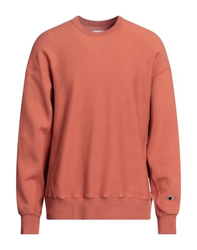 Champion Man Sweatshirt Rust Size M Cotton, Polyester In Red