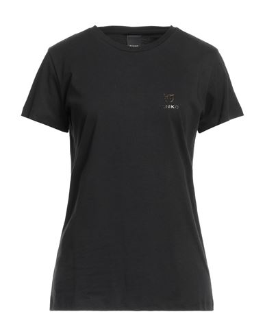 Pinko Woman T-shirt Black Size M Cotton In Black