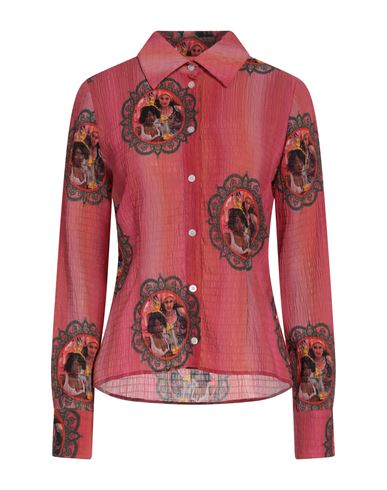 Ahluwalia Woman Shirt Coral Size 6 Recycled Polyester, Polyester, Elastane In Red