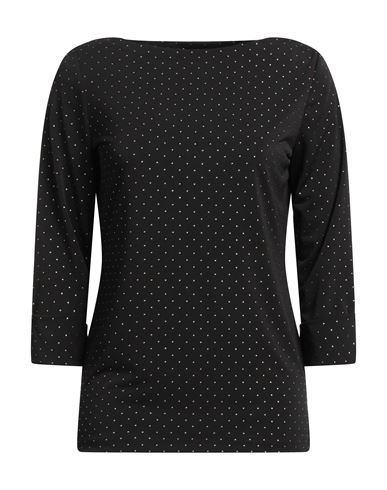 Diana Gallesi Woman T-shirt Black Size 2 Polyester, Elastane