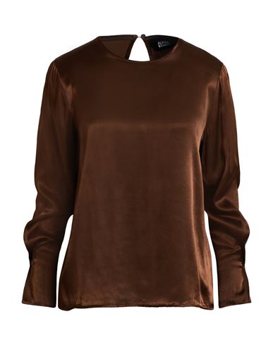 Alpha Studio Woman Top Chocolate Brown Size 8 Viscose