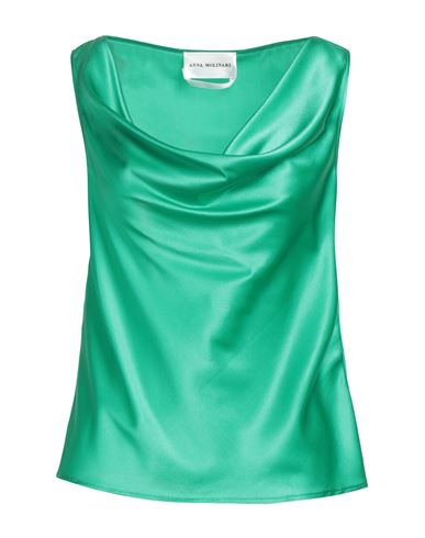 Anna Molinari Blumarine Woman Top Emerald Green Size 10 Silk, Elastane