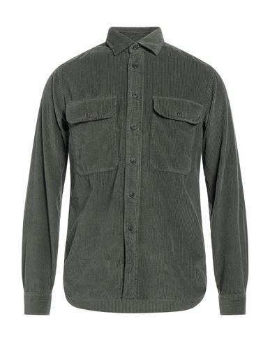 Xacus Man Shirt Military Green Size 17 Cotton