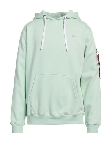 ALPHA INDUSTRIES ALPHA INDUSTRIES MAN SWEATSHIRT LIGHT GREEN SIZE L COTTON, POLYESTER 
