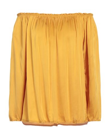 Just For You Woman Top Ocher Size M Viscose, Silk In Yellow