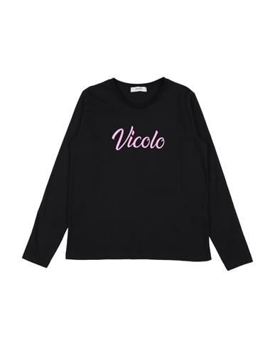 Vicolo Babies'  Toddler Girl T-shirt Black Size 4 Cotton, Elastic Fibres