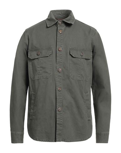 Stewart Man Shirt Military Green Size 40 Cotton
