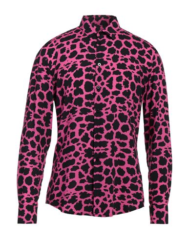 Benevierre Man Shirt Fuchsia Size M Viscose In Pink
