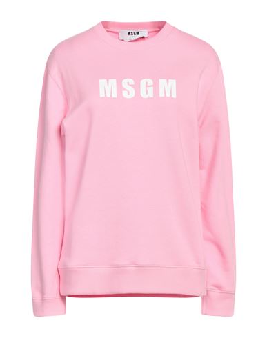 Msgm Woman Sweatshirt Pink Size S Cotton