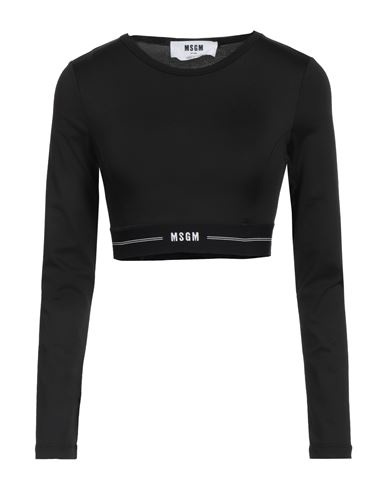 Msgm Woman Top Black Size S Polyamide, Elastane