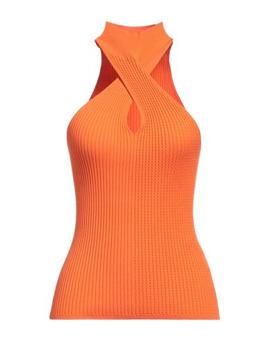 Msgm Woman Top Orange Size Xl Viscose, Polyester