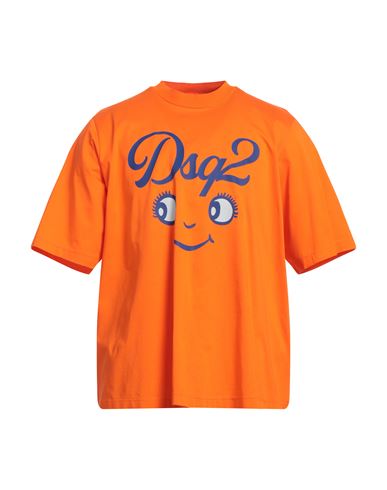 Dsquared2 Man T-shirt Orange Size Xxl Cotton