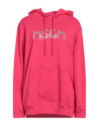Msgm Woman Sweatshirt Fuchsia Size M Cotton In Pink