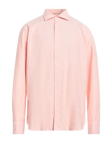Shop Tintoria Mattei 954 Man Shirt Blush Size 17 ½ Cotton, Elastane In Pink