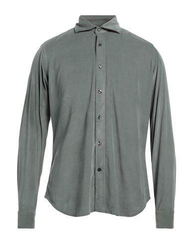 Tintoria Mattei 954 Man Shirt Dark Green Size 15 Cotton, Elastane