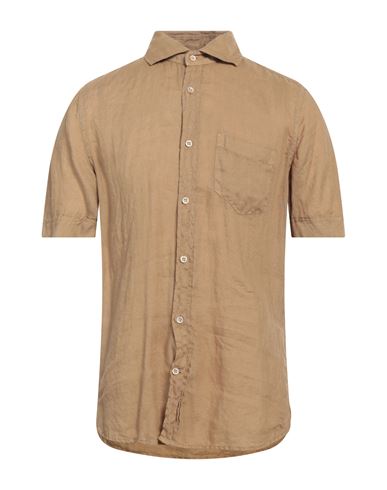 Glanshirt Man Shirt Sand Size 15 ¾ Linen In Beige