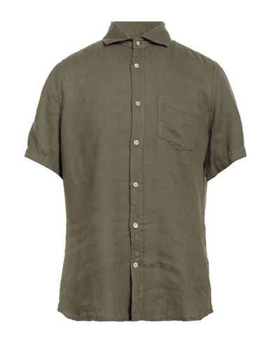 Glanshirt Man Shirt Military Green Size 17 Linen