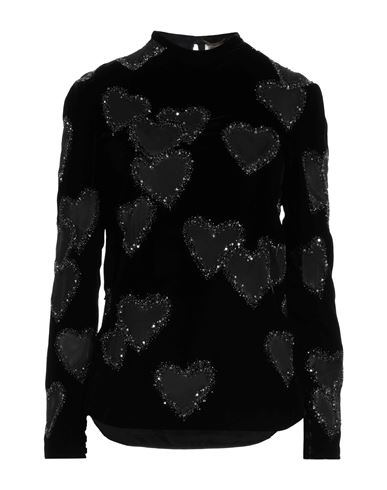 Saint Laurent Woman Top Black Size 4 Viscose, Cupro, Polyamide, Silk, Glass