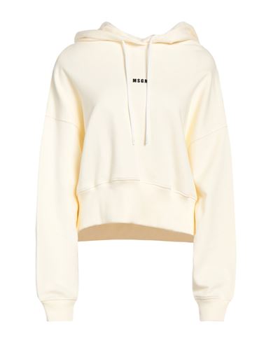 Msgm Woman Sweatshirt Light Yellow Size Xl Cotton