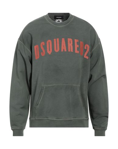 Shop Dsquared2 Man Sweatshirt Sage Green Size L Cotton