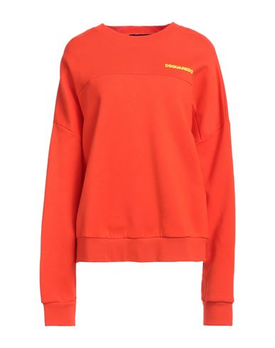 Dsquared2 Woman Sweatshirt Orange Size Xl Cotton