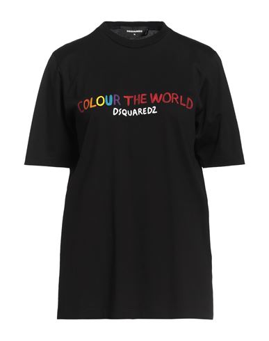 Dsquared2 Woman T-shirt Black Size L Cotton